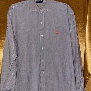 Polo Ralph Lauren Big Shirt Men's X-Large Plaid Black Button Up Shirt Flannel